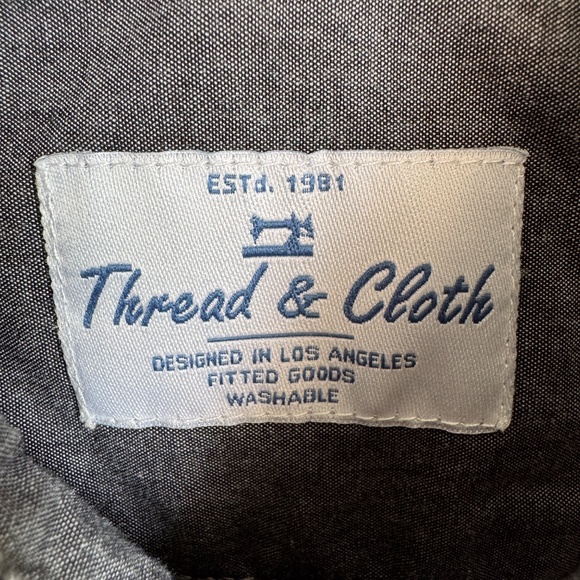 Thread & Cloth Mens Long Sleeve Mini Check Button Up Shirt Gray Y2K VTG Size Med - Picture 2 of 15